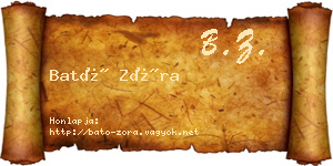 Bató Zóra névjegykártya